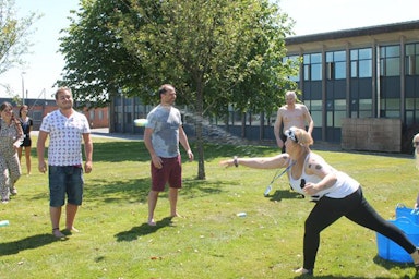 Charity fun day waterfight